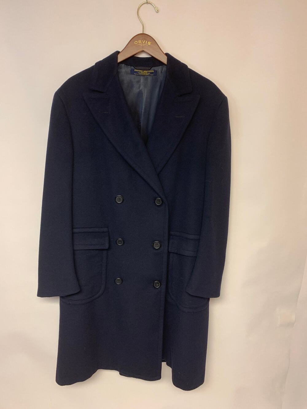 Brooks Brothers Full Length Overcoat Vintage Double-Breasted Luxury Mens SZ M